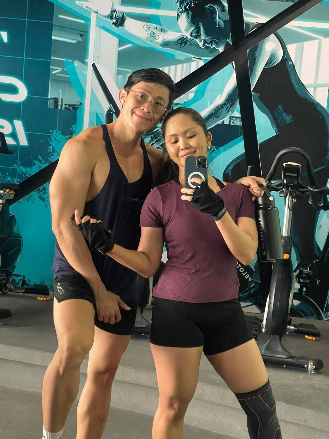 Coach Niño at Coach Josela sa gym
