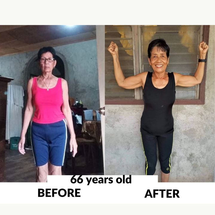 Student, 66 years old, before and after